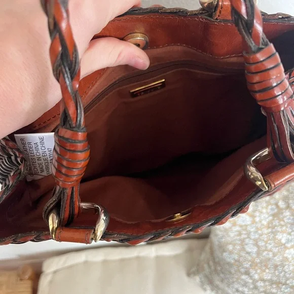 Talbots Woven Genuine Leather Shoulder Bag in Dark Brown - Picture 4 of 4